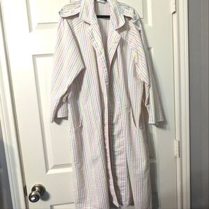 Pierre Cardin Vintage Rainbow Seer Sucker Robe Cotton
